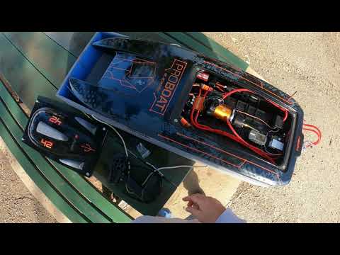 Proboat Blackjack 42 RCBB trim tabs and upgrade prop test