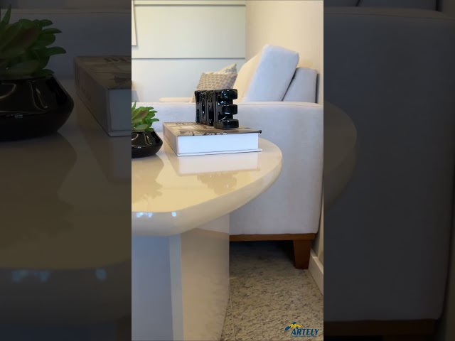 Mesa de Canto Delta Off White - Artely Móveis