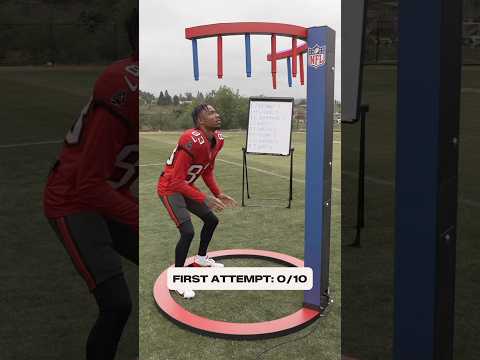 Tez Johnson was quick with it at the #RookiePremiere 👀 #reaction #test #skills #buccaneers #nfl