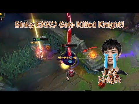 Rank 1 Ekko: Binky SOLO KILLED JDG.Knight at Lv3 !!! (ENG SUB)