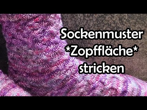 Sockenmuster *Zopffläche* stricken - Romy Fischer Strickanleitung