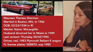 1985 Cold Case: Maureen Therese Sherman. FL License Plates XEB875. Where Did Maureen Go🧐🧐