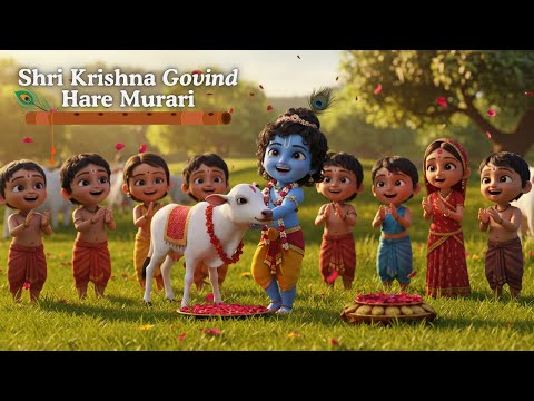 🦚 Shri Krishna Govinda Hare Murari – A peaceful and joyful Krishna bhajan #BalBhakti