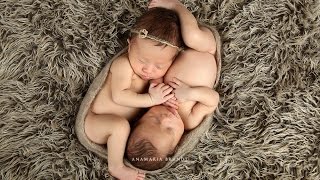 Newborn Boy & Girl Twins Photographed in Studio with Ana Brandt