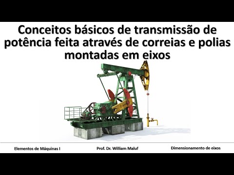 Conceitos básicos de transmissão de potência feita através de correias e polias montadas em eixos