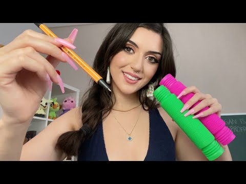 That Girl With Long AF Nails Measures You In Class ASMR random objects, taking notes, lens taps