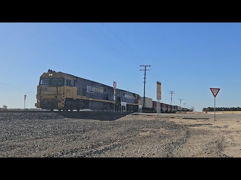 2PM6 PN up "Linfox Express #2" (NR58, NR11), Perth to Melbourne, 1715, 20/2/25, Pimpinio VIC