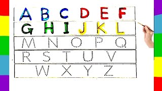 Colouring abc, abcd tracing, Alphabet tracing with colour| Abc song| Learn alphabet