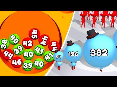 DIGS & BALLS - 2048 Sand Balls VS Big Head Run Gameplay