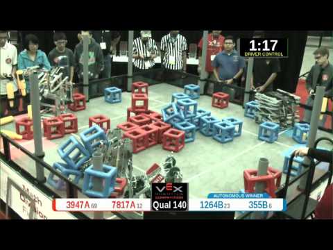 2015 VRC Math Q140 - 3947A 7817A vs 1264B 355B - 54 to 50 - VEX Worlds 2015 - Math Division