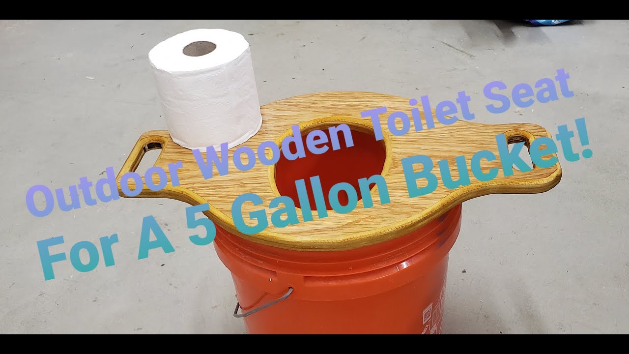 Outdoor Wooden Toilet Seat For a 5 Gallon Bucket!
