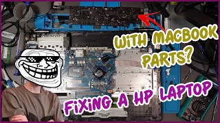 I Fixed A Liquid Damage Laptop Using Parts From A Macbook... HP EliteBook No Power Repair