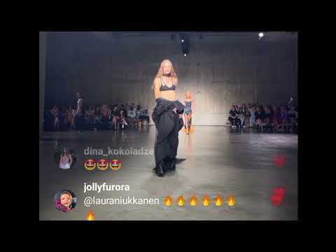 Model TRIPS TWICE during David Koma Spring/Summer 2024 (London Fashion Week)