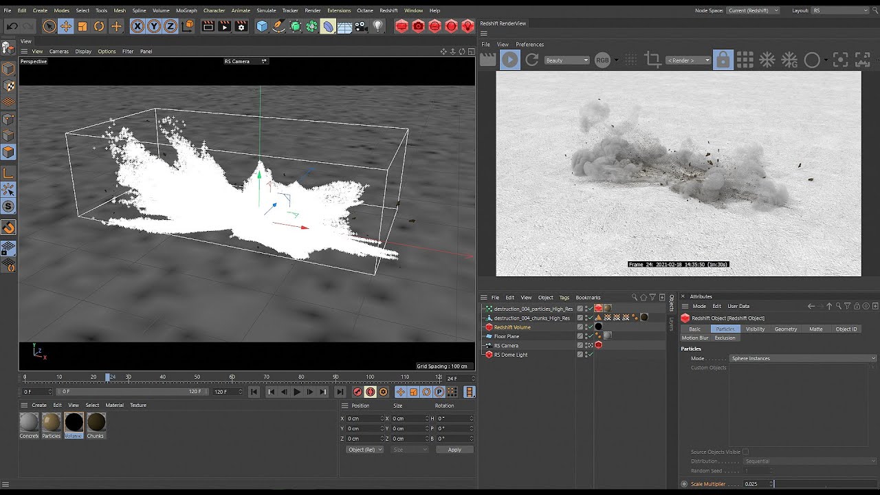 VFX Elements Volume 001: Destruction Debris: Redshift Tutorial