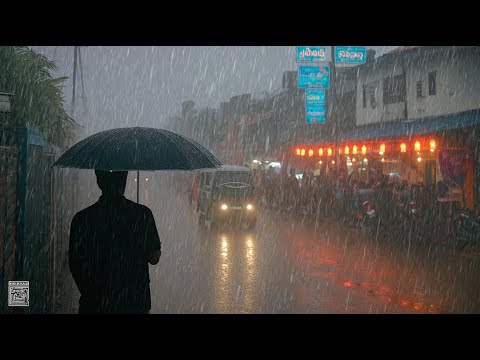 I walked in the heavy rain, nothing was visible. Relaxing Sound for Sleep Meditation. White Noise.