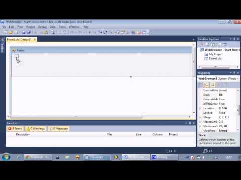 Visual Basic Tutorial 1 Web Browser Part 1