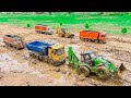Tata Dumper Truck 2518 Stuck Deep Mud Jcb Tractor Video Jcb Cartoon Tractor Gadi