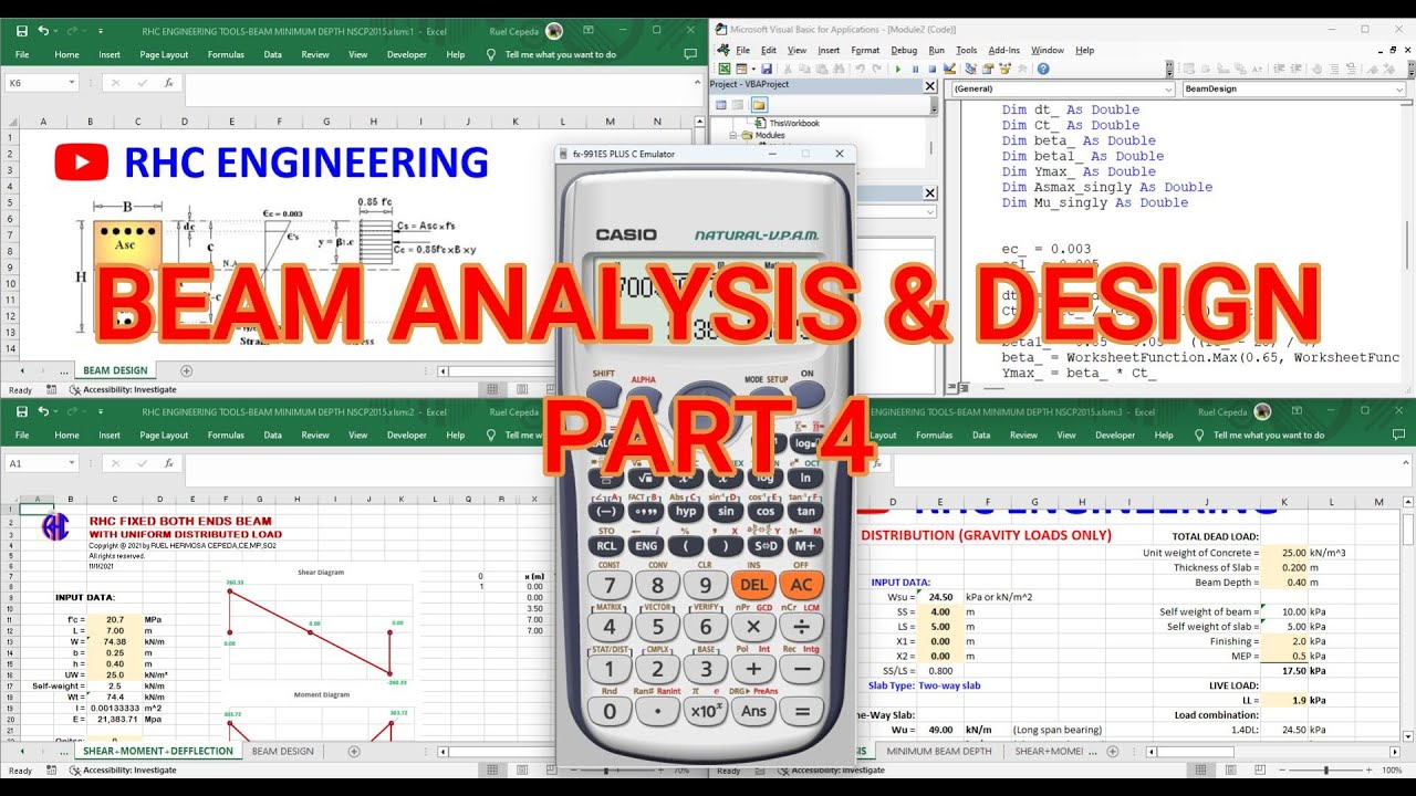Beam Analysis & Design Excel VBA Tutorial