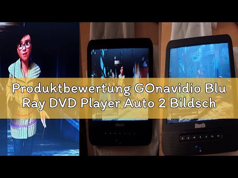 Produktbewertung GOnavidio Blu Ray DVD Player Auto 2 Bildschirme 10,5" Mit 5 Stunden Akku HDMI-Ausga