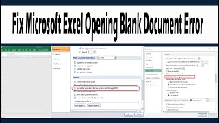 Fix Microsoft Excel Opening Blank Document Error | Excel Blank Page Worksheet Screen Problem