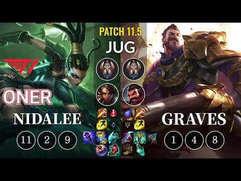 T1 Oner Nidalee vs Graves Jungle - KR Patch 11.5