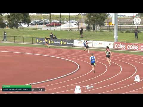 Mixed U15 4x100m Timed Final 3: 2021 Commonwealth Bank State Relays Championships // LAVicTV