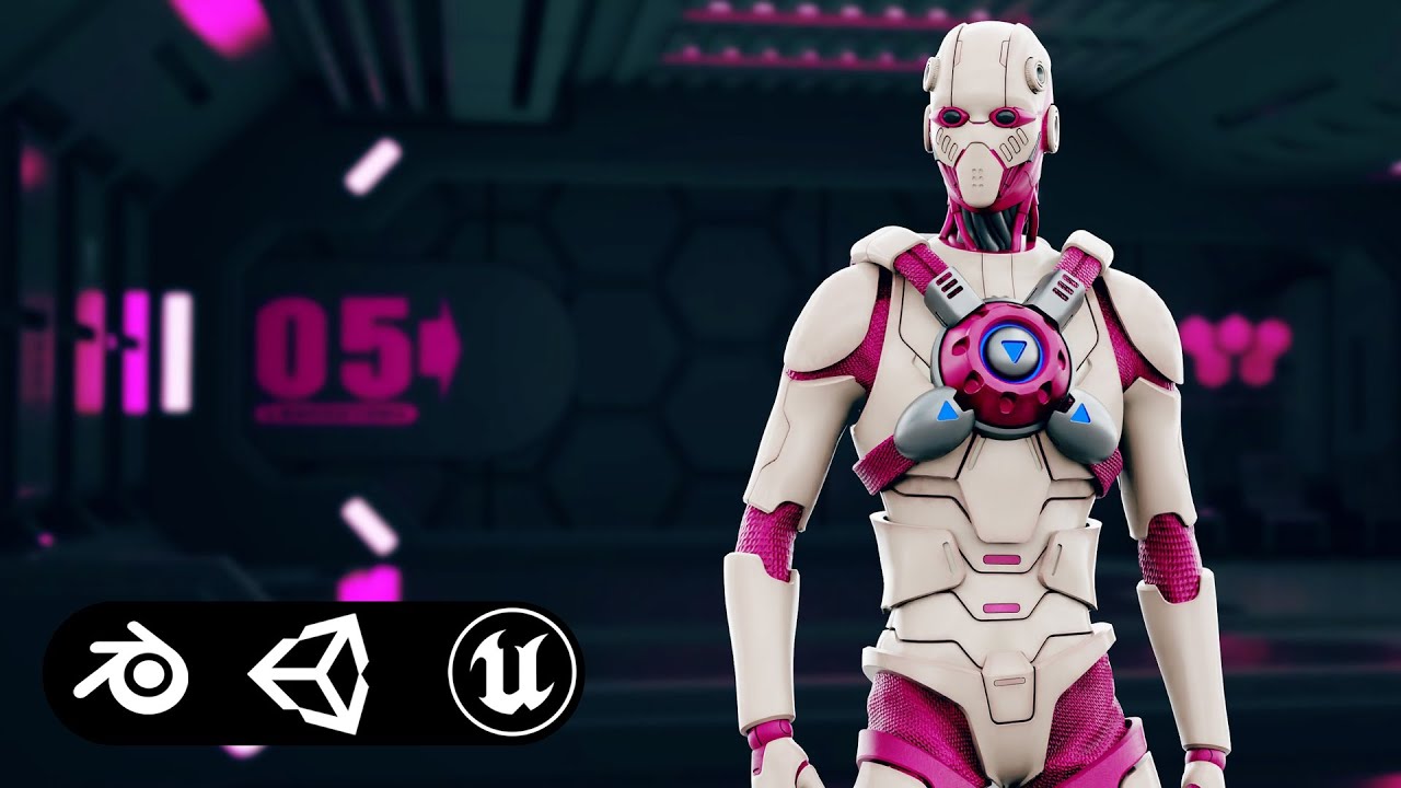 CYBORGTOPIA B-9 Auto-Rig Pro Rigged For Mixamo Unreal Engine Unity 3D Model