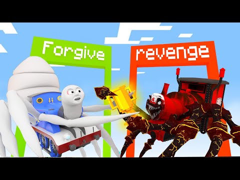 Monster Toons  - Monster Story: Cursed Thomas and Hell Charles in BEST TRAIN Challenge | Minecraft Animation