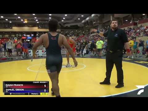 195 Lbs Champ. Round 1 - Isaiah Francis, TX Vs Samuel Gibson, OK Ce31