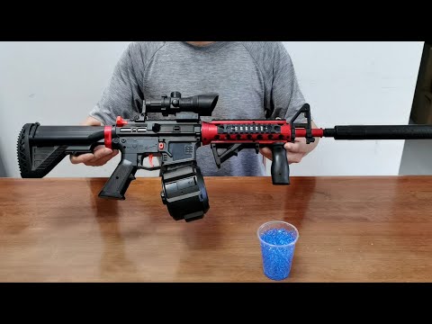 M4a1 Gel Blaster with Drum Unboxing 2023 -  Electric Splatter Ball Toy Gun
