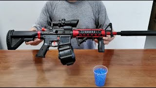 Download lagu M4a1 Gel Blaster with Drum Unboxing 2023 -  Electric Splatter Ball Toy Gun mp3