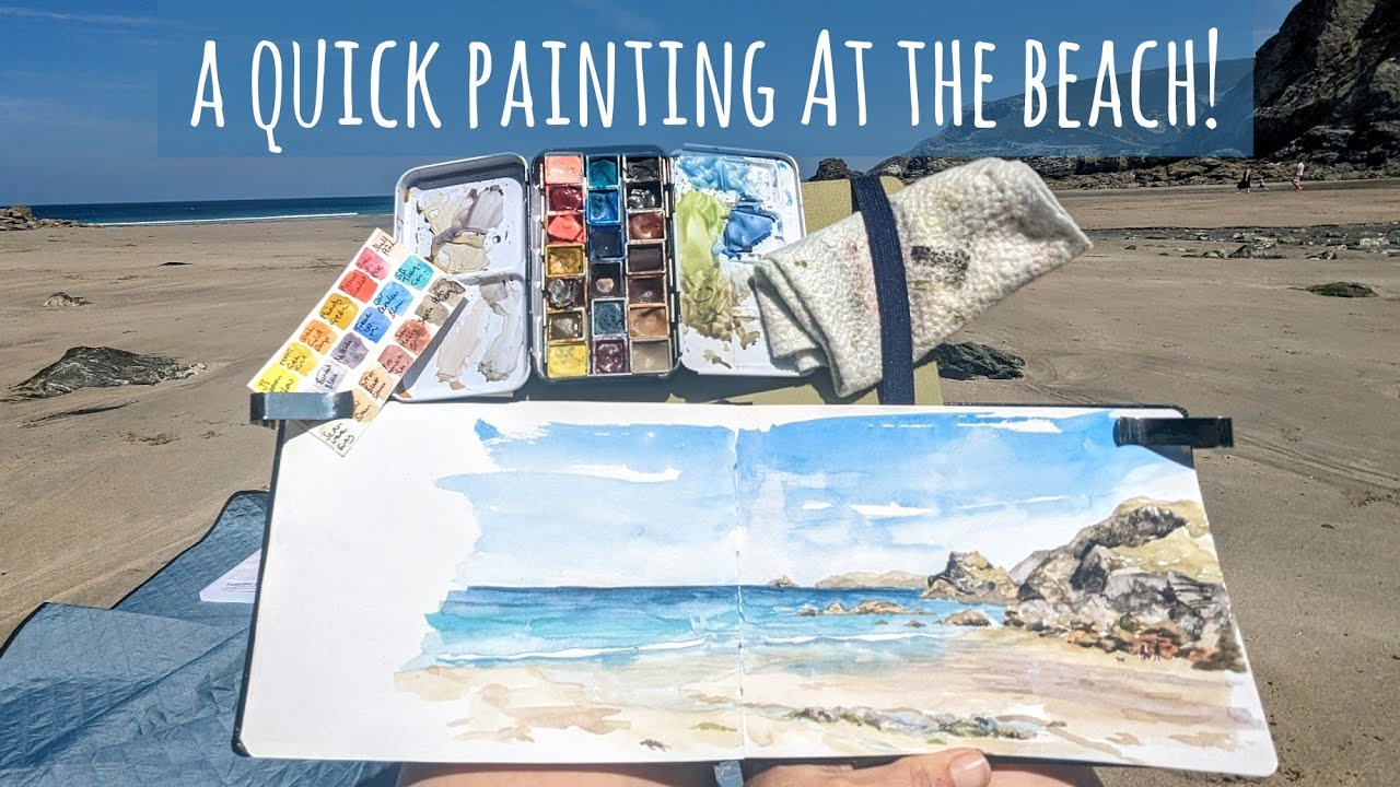 A Quick Plein Air Watercolour Painting, with Just-Go-Sketching Board, Travel Palette & Sketchbook