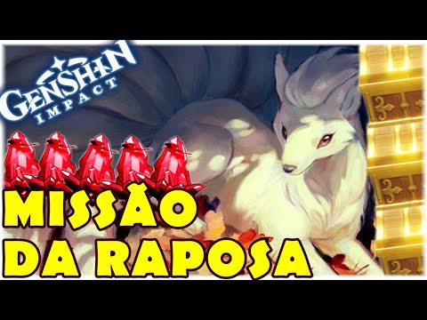 MISSÃO SECRETA ALIMENTE A RAPOSA! ROTA DE BAÚS DA ESPINHA DO DRAGÃO - GENSHIN IMPACT