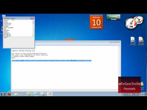 Visual Basic 2008 Tutorial Font List