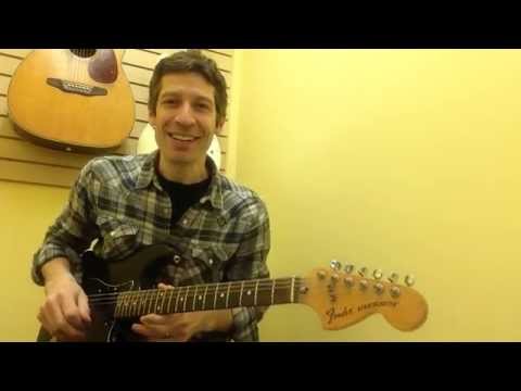 One-Minute Guitar Lesson with TAB : Blues Rhythm Guitar : The Octave Riff / "I'm Tore Down"