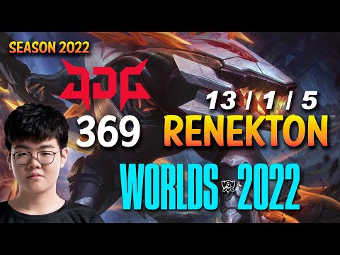 JDG 369 RENEKTON vs CAMILLE Top - NA Ranked - WORLDS 2022