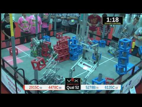 2015 VRC Tech Q52 - 2915C 4478C vs 5278B 6135C - 51 to 56 - VEX Worlds 2015 - Technology Division