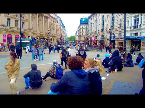 🇬🇧 London  Walk - Piccadilly Circus, Regent St and Leicester Square area | 7pm Central London [4K]