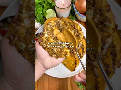 Crispy Beef Tacos with Honey Chipotle Sauce