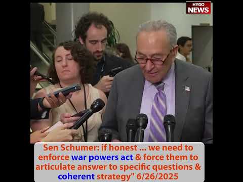 Sen Schumer, Fetterman on War Powers Resolution; Sen Murphy: only set back Iran handful of months