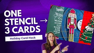 1 Stencil, 3 Christmas Cards | Holiday Background Hack You Need