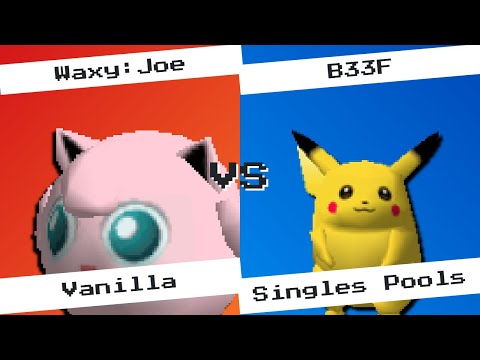 Victory Road - Waxy:Joe (Jigglypuff) vs. B33F (Pikachu) - SSB64 Vanilla Singles Pools