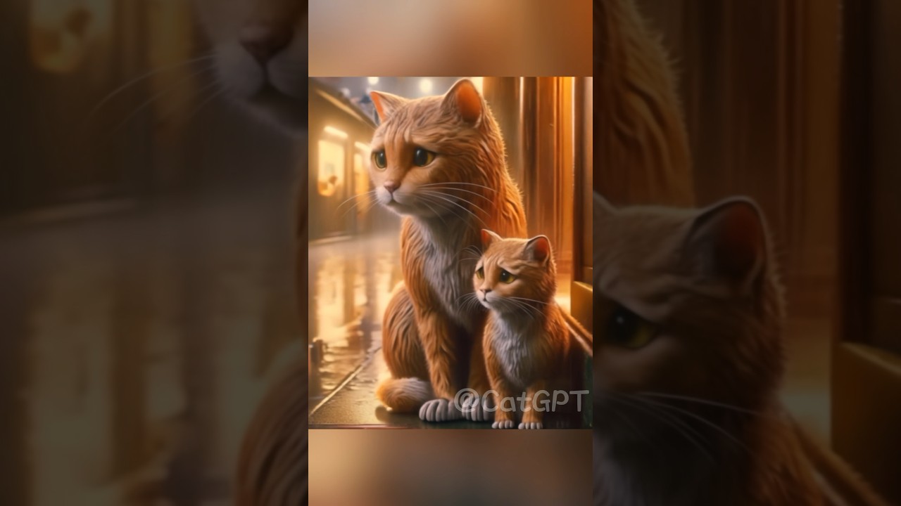 Cat parents and their children were looking for food. #cat #kitten #cute #catshorts #story