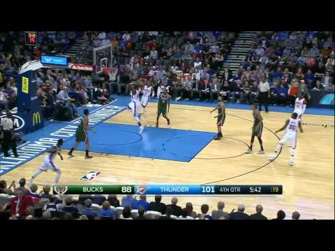 Serge Ibaka Two Handed Dunk | Bucks vs Thunder | December 09, 2014 | NBA Season 2014/15