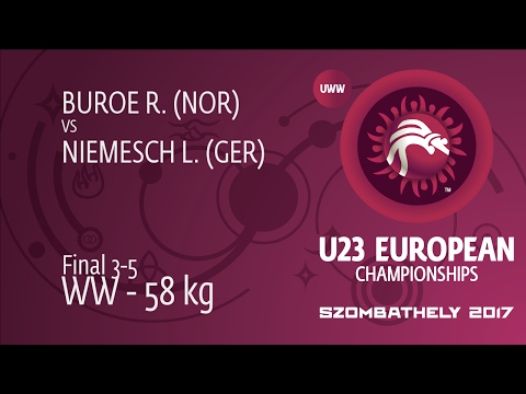 BRONZE WW - 58 kg: L. NIEMESCH (GER) df. R. BUROE (NOR) by FALL, 2-0