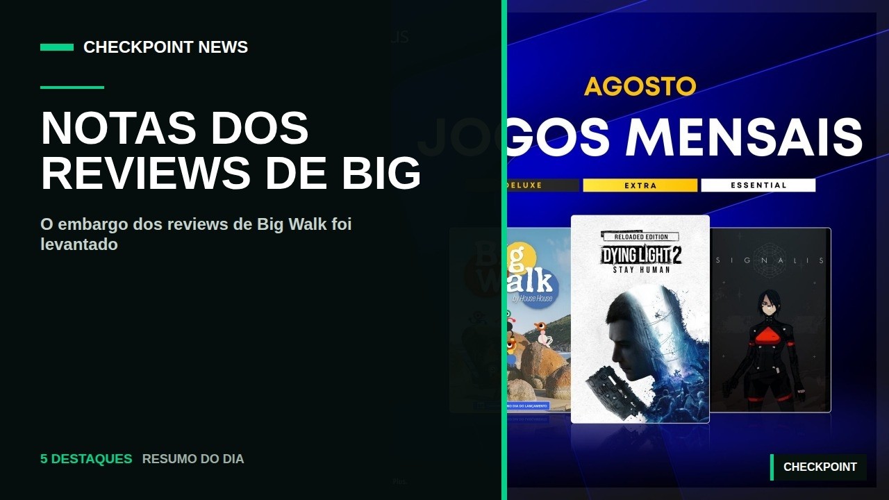 Notas dos Reviews de Big Walk, Jogo do PS Plus, Chegam a 93 no Metacritic | CHECKPOINT NEWS