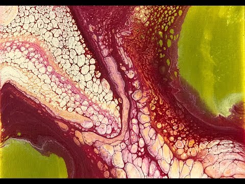 Acrylic Pour Painting 322-  Corner Pours-Cells -No Silicone