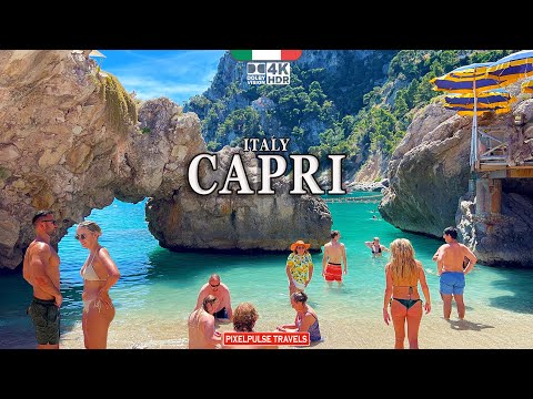 Capri Italy 4K, Amalfi Coast Luxury Island Walk Via Camerelle & Gardens of Augustus