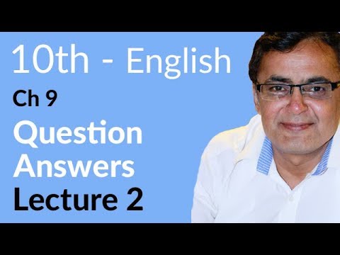 10th Class English, Lesson 9, Lec 2 - Question Answers - Matric Class English