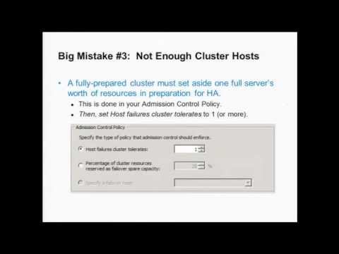 Avoiding the Biggest HA & Distributed Resource Scheduler Config Mistakes (BCO3420)